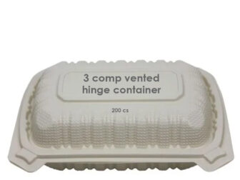 3 comp vented hinge container 200 cs