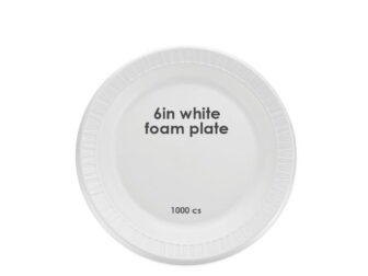 6in white foam plate 1000 cs