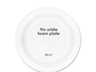 9in white foam plate 500 cs