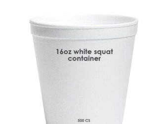 16oz white squat container 500 cs
