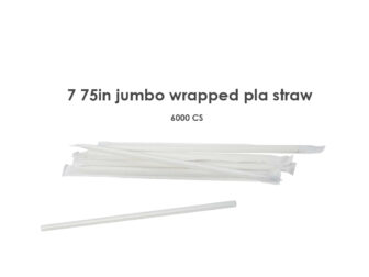 7 75in jumbo wrapped pla straw 6000 cs