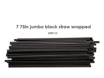 7 75in jumbo black straw wrapped 2000 cs