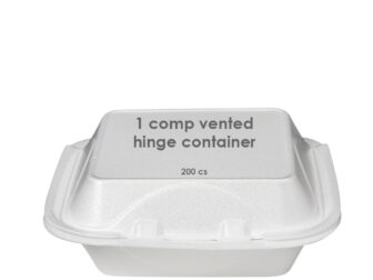 1 comp vented hinge container 200 cs